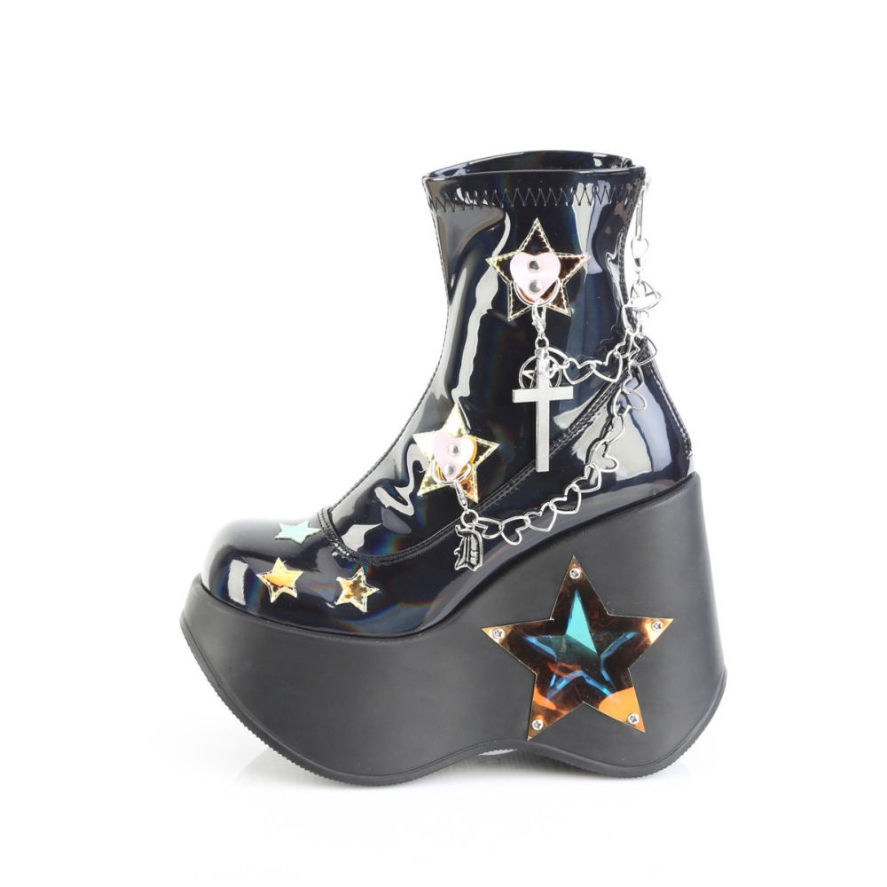 DemoniaCult - BLAZE108 Plattformstiefel - Schwarz